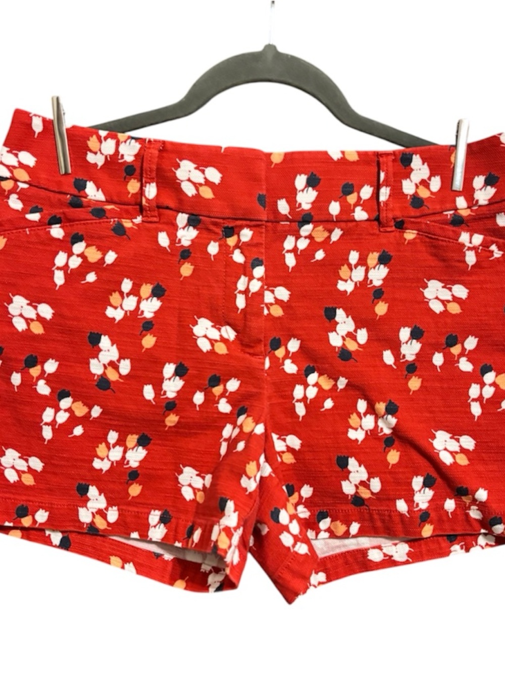 Anne Taylor LOFT Red w/ Tulip Pattern